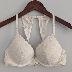 Women's Aerie White Lace Racerback Bra 34B